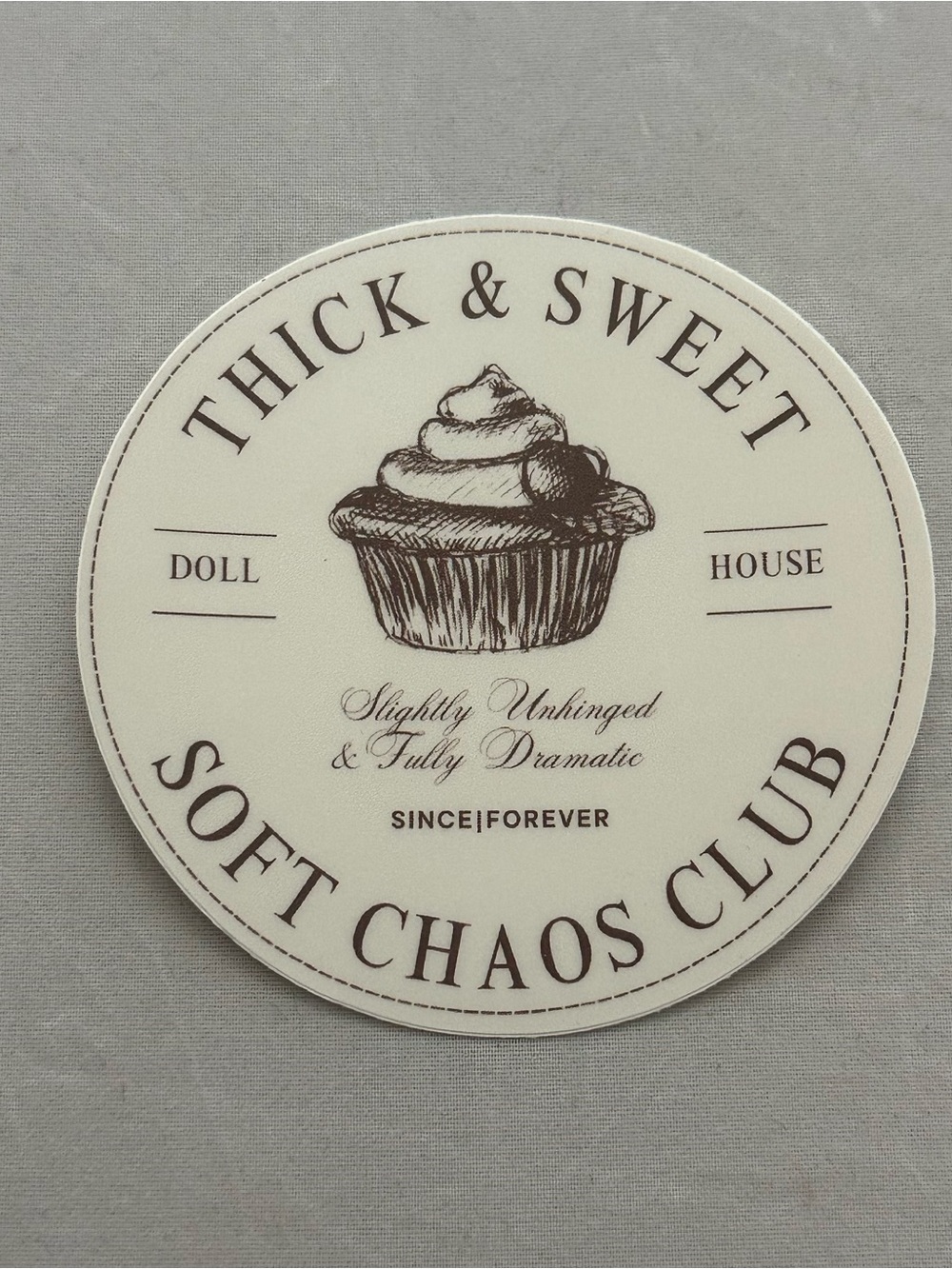 Cream Round Decorative Sticker
